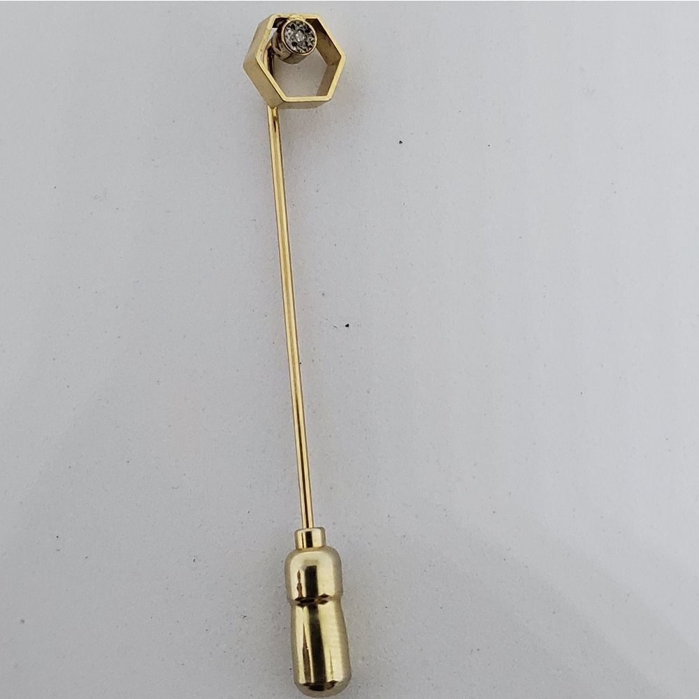 Vintage Anson Gold Tone Diamond Lapel Pin